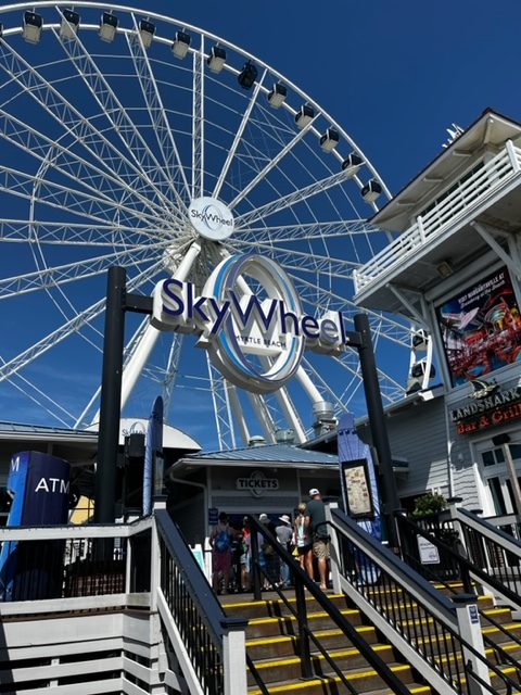 riding the myrtle beach skywheel with young kids